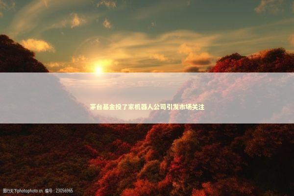 茅台基金投了家机器人公司引发市场关注