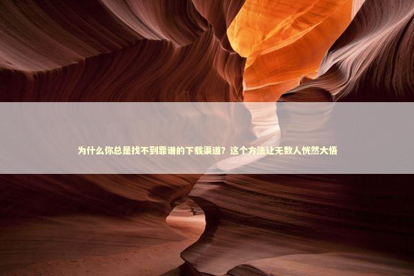 为什么你总是找不到靠谱的下载渠道？这个方法让无数人恍然大悟 IT技术